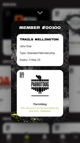 Hivepass trail association membership pass app screenshot