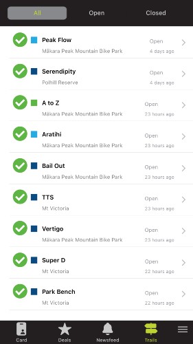 Hivepass trail association membership app trails screen
